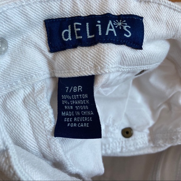 dELiAs White Denim Jeans with Red Stripe Size 7 8 - Picture 5 of 6